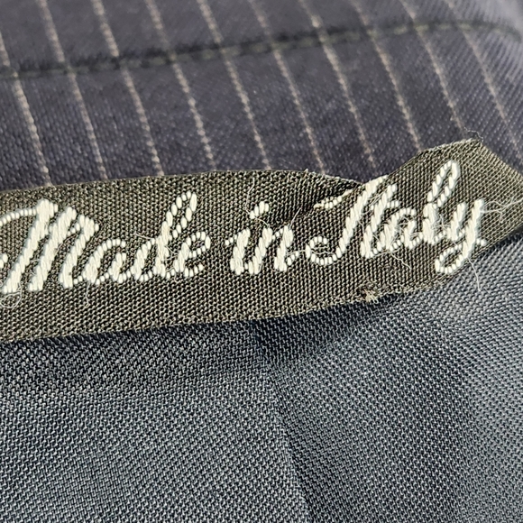 Azetti Made in Italy 100% Wool Navy Pinstripe Suit Jacket Size 54R - Picture 7 of 11